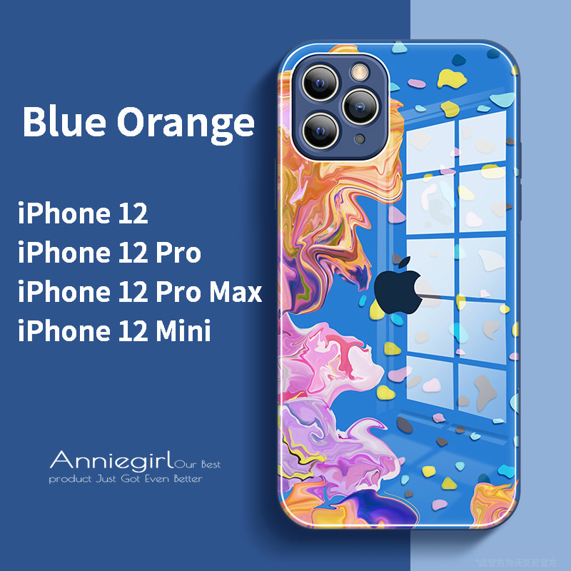 Ốp điện thoại kính cường lực 9H in họa tiết tranh sơn dầu cho Iphone 12 11 Pro Max X Xs Max Xr 8 7 Plus | BigBuy360 - bigbuy360.vn