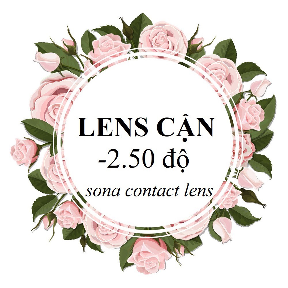 20 Mẫu LENS CẬN 2.5 Độ + khay đựng (kính áp tròng 2.50 Sona Hàn Quốc)