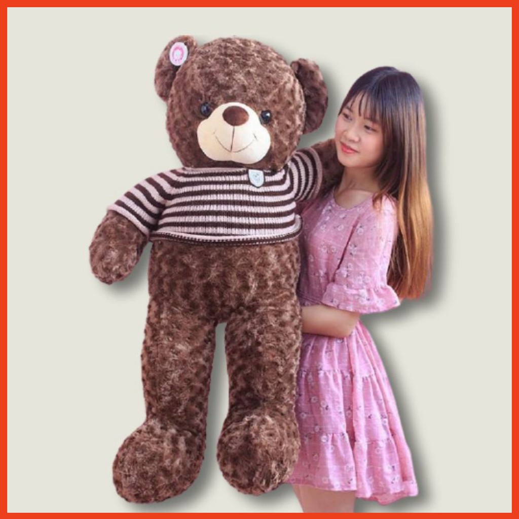 Gấu Bông Xù Teddy To Khổng Lồ Làm Quà Tặng Người Yêu Chất Liệu Vải Lông Nhung Xù Co Dãn Kích Thước 1m - 1m3