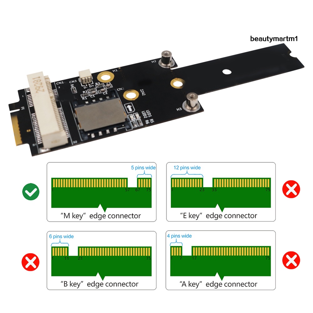 Bộ Chuyển Đổi Pci-E Sang Ngff M.2 Key M A / E Có Khe Cắm Thẻ Sim Led | BigBuy360 - bigbuy360.vn
