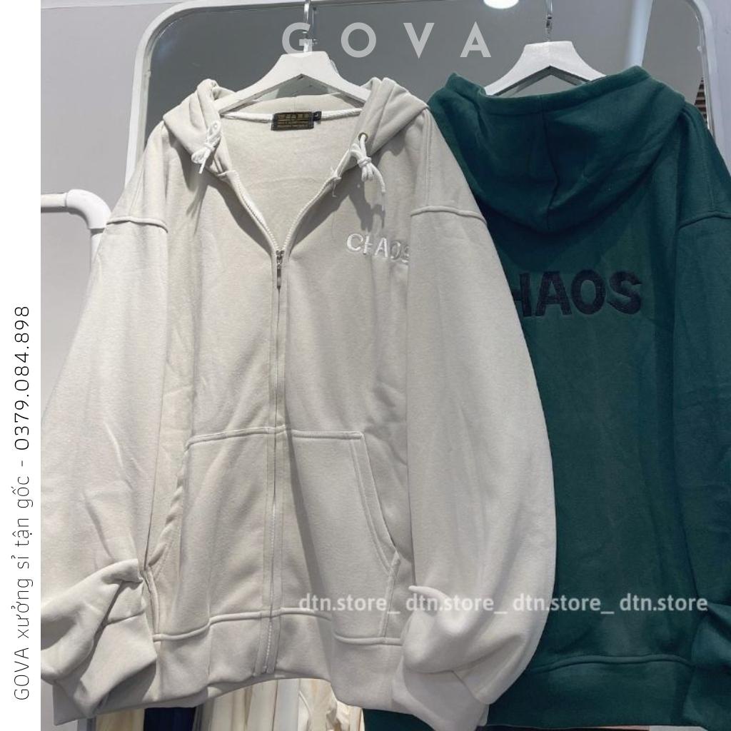 Áo Khoác Nỉ CHAOS Nam Nữ Form Rộng BomberUnisex Chất Vải Nỉ Hình In Đẹp GOVA