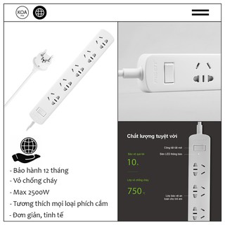 Ổ cắm điện đa năng thông minh Pisen 005 1,8 met