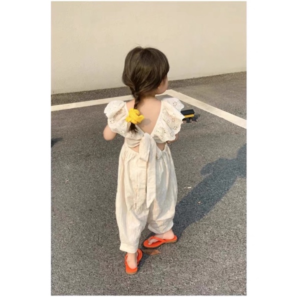 JUMPSUIT HỞ LƯNG HÀN QUỐC CHO BÉ GÁI
