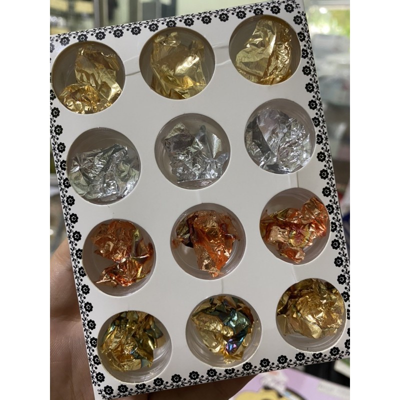 set giấy bạc trang trí nail