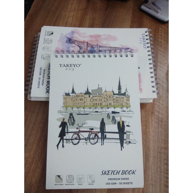 Sổ Vẽ SKETCHBOOK TAKEYO, Sổ Vẽ Màu Nước A4