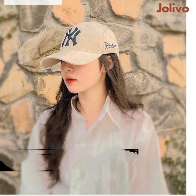 Mũ lưỡi chai MLB phong cách Hàn Quốc trẻ trung chất kaki cotton cứng cáp JOLIVO