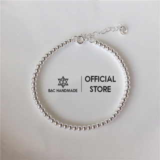 Lắc tay Bạc Handmade.Vòng tay hạt bi trơn bạc nguyên chất-Bạc Handmade