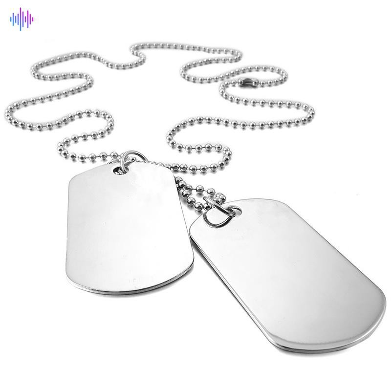 Set 2 vòng cổ Hợp Kim Mặt Thẻ Bài Quân Đội Cho Nam Và Nữ