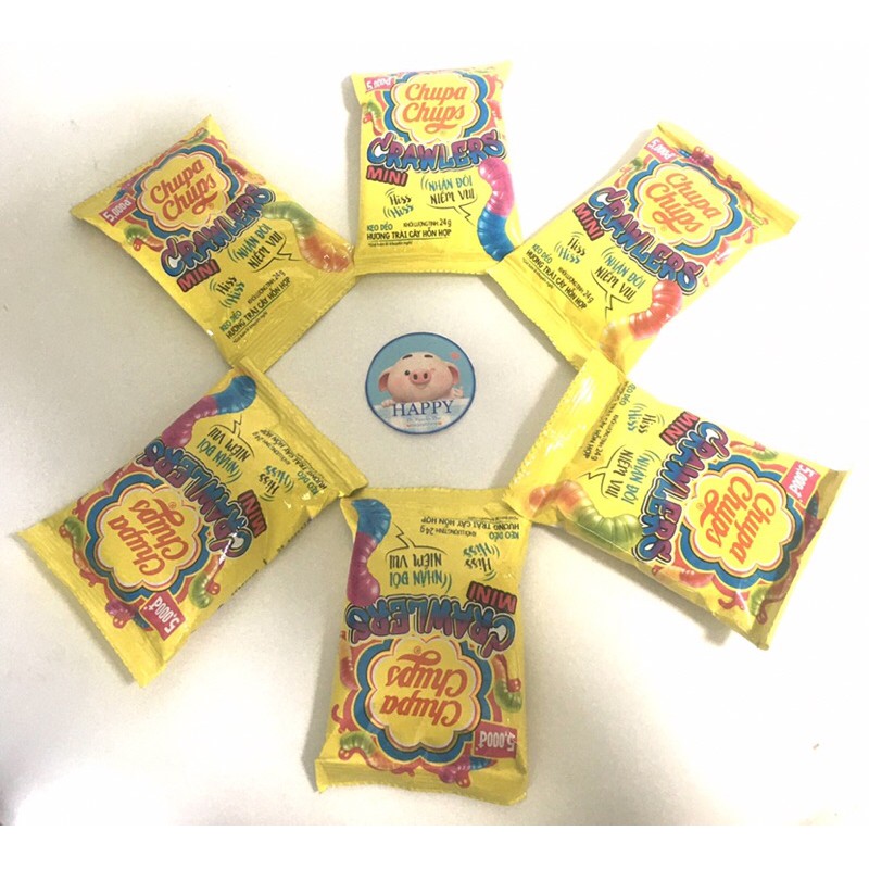 Kẹo dẻo Chupa Chups Crawlers Mini hương trái cây hỗn hợp gói 24g