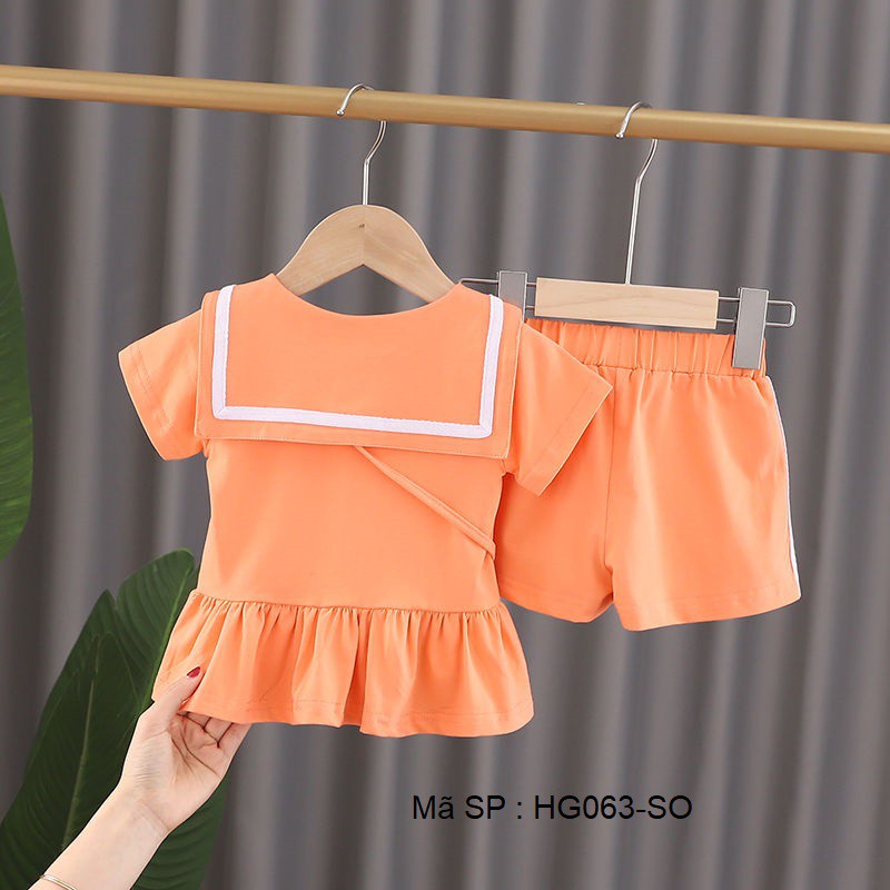 ⚡ SIÊU SALE ⚡ - Set bộ quần áo bé gái mùa hè dễ thương, áo váy babydoll quần đùi good lucky. Cotton thoáng mát - HG063