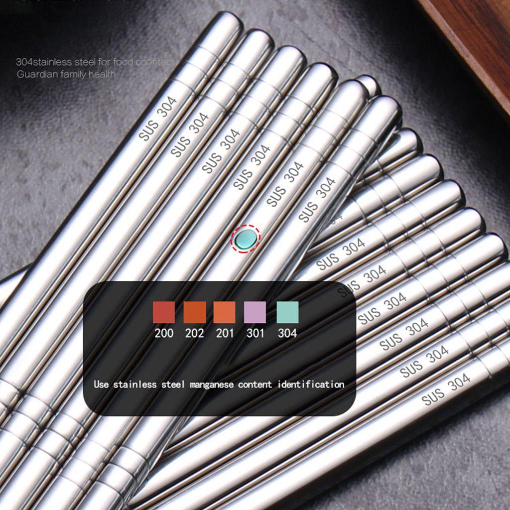 Shanrong Đũa Ăn Tráng Gương Bằng Thép Không Gỉ 304 Chịu Nhiệt Độ Cao