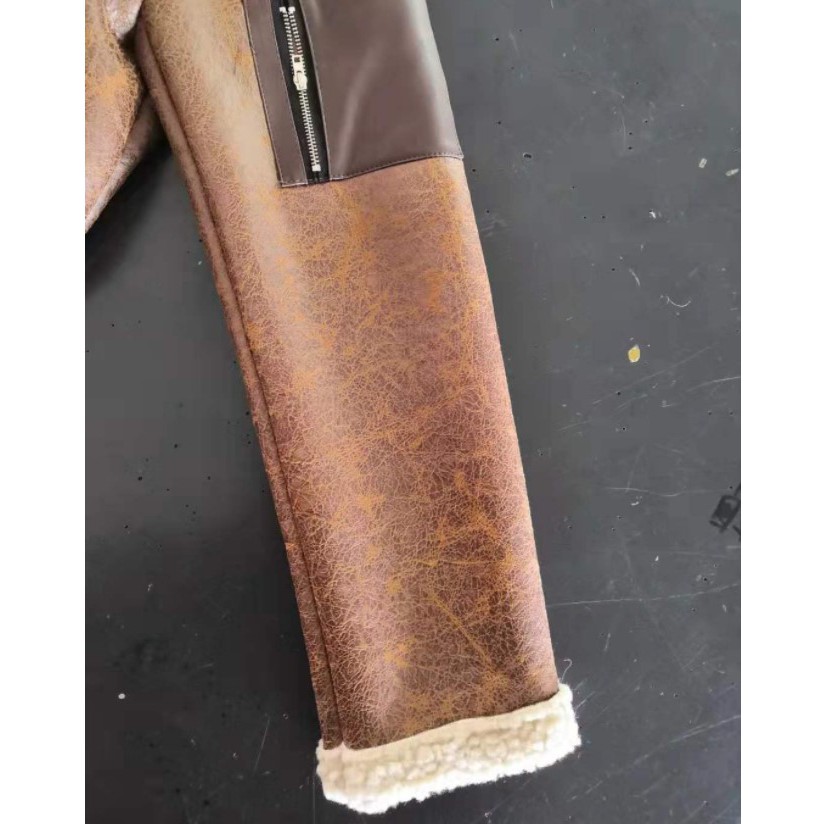 Áo khoác da nam lót lông bảo hành 1 năm - Áo khoác da lót lông cổ cao phòng cách Biker mạnh mẽ