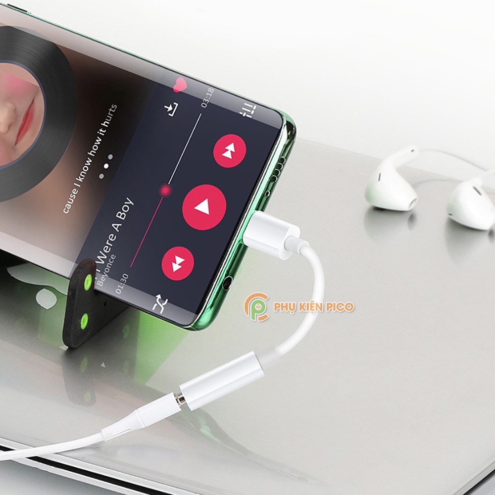 Cáp chuyển đổi tai nghe Type-C sang 3.5 - Đầu chuyển đổi cổng tai nghe từ Type-C sang 3.5mm Jack Chuyển Đổi Tai Nghe 3.5