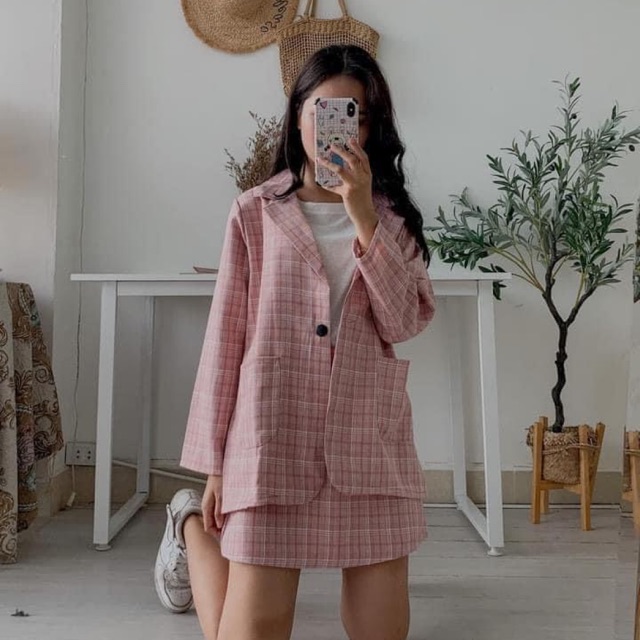 Set Áo Vest Blazer kèm chân váy ( hình thật/ sẵn)