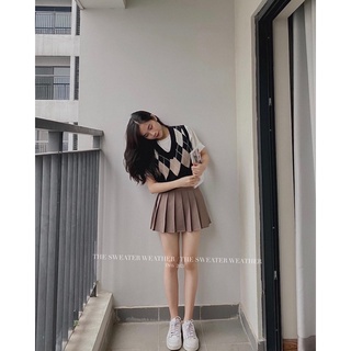 Áo gile len ĐEN TRÁM BE dáng ngắn ( Ảnh thật )