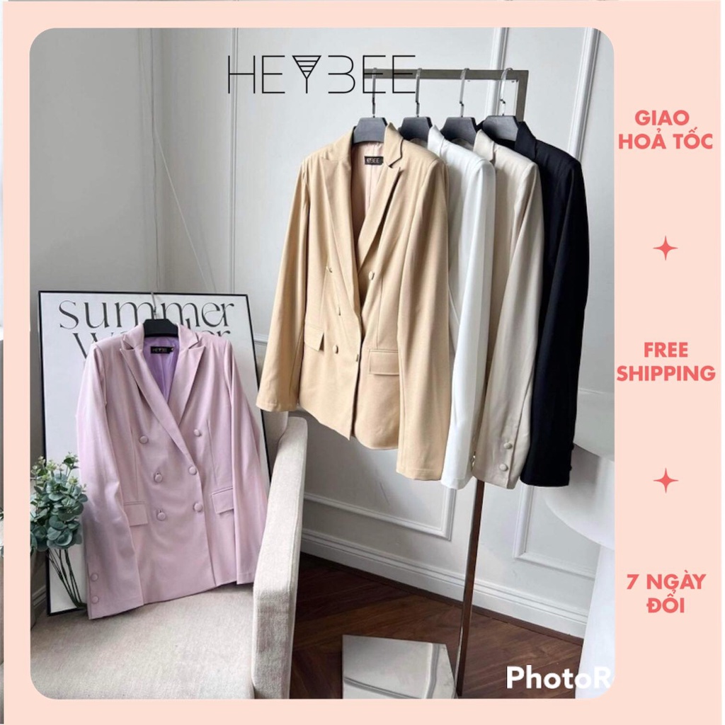Áo khoác blazer HEYBEE tay dài, chất vải siêu mát - SASHA BLAZER HT725