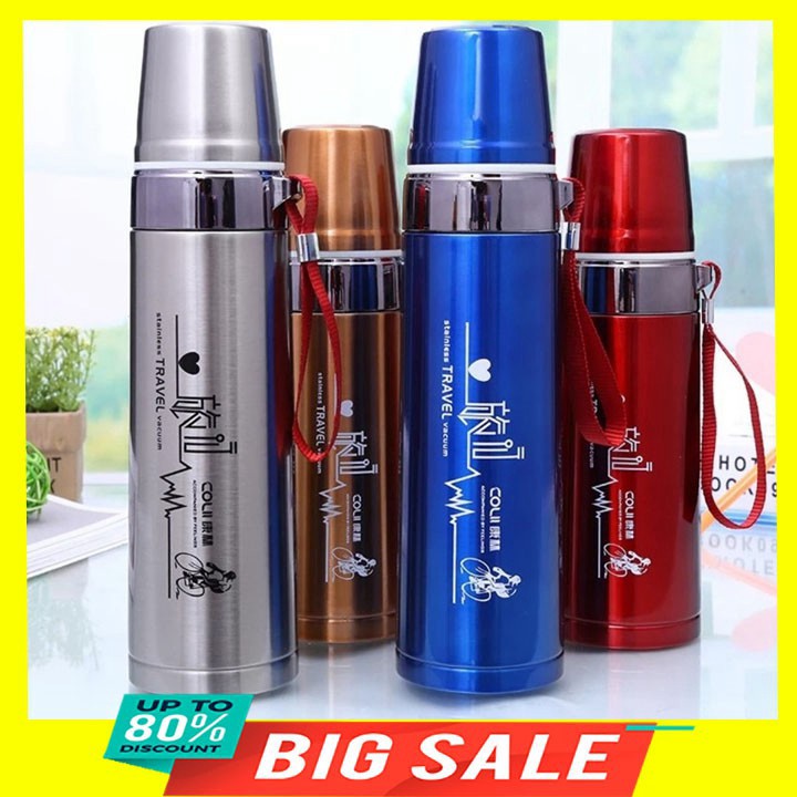 [ Flash Sale ] Bình giữ nhiệt inox 800ml  có dây treo