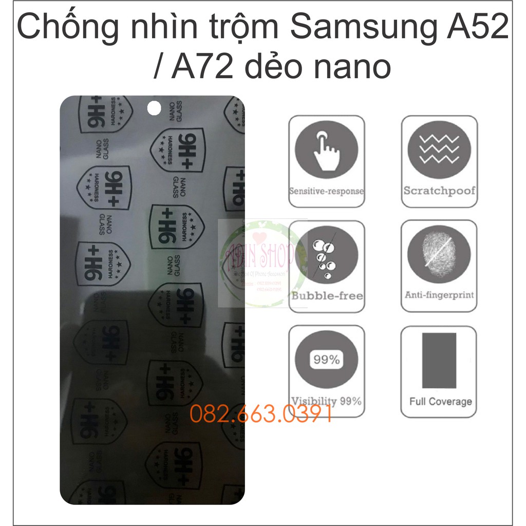 Dán cường lực dẻo chống nhìn trộm dành cho Samsung Galaxy A52/ A72