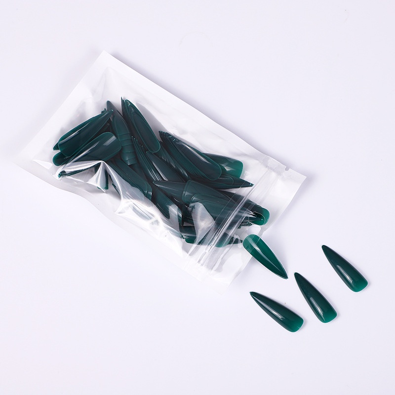 [Hàng mới về] Bộ 100 móng tay giả dài màu trơn che phủ toàn diện độc đáo