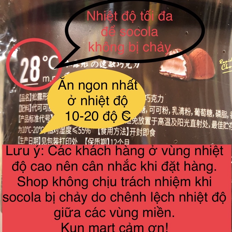 [Mã 154FMCGSALE giảm 8% đơn 500K] Socola tươi  Socola tươi, socola valentine, nama chocolate hộp 408g (80viên )