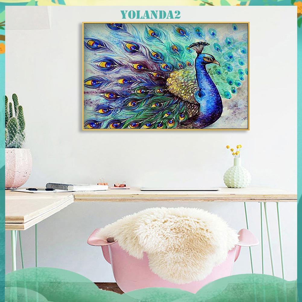 Bộ Tranh Thêu Chữ Thập Hình Chim Công Diy 11ct