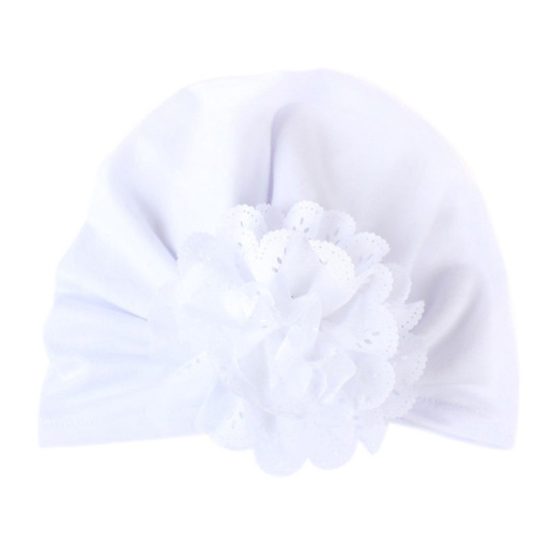 Mũ Beanie Thắt Nút Họa Tiết Hoa Màu Trơn Dễ Thương Cho Bé Gái Se7en