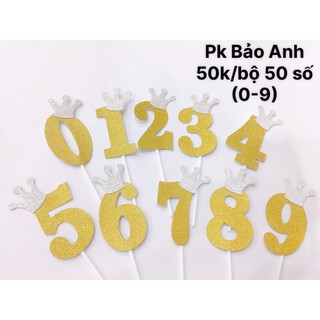 Bộ số nhũ trang trí bánh kem