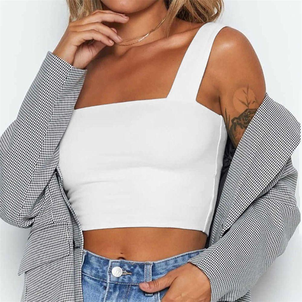 OSIER1 Áo Croptop Sát Nách Cổ Vuông Quyến Rũ Thời Trang Hè
