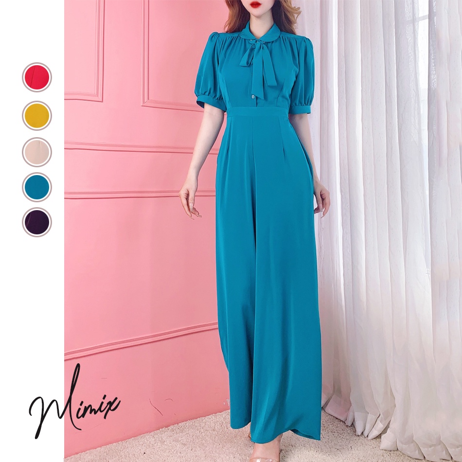 Jumpsuit đồ bay áo liền quần trơn cổ sen MIMIX BM4220