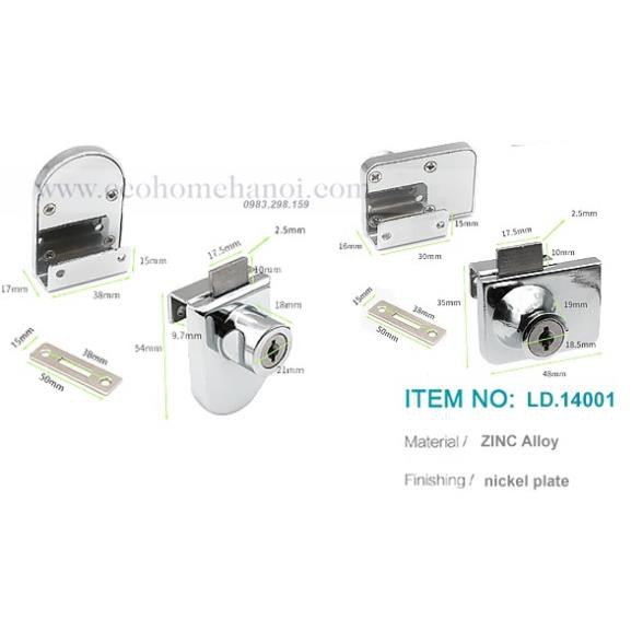 KHÓA CỬA TỦ KÍNH ĐƠN VÀ ĐÔI LD14001
