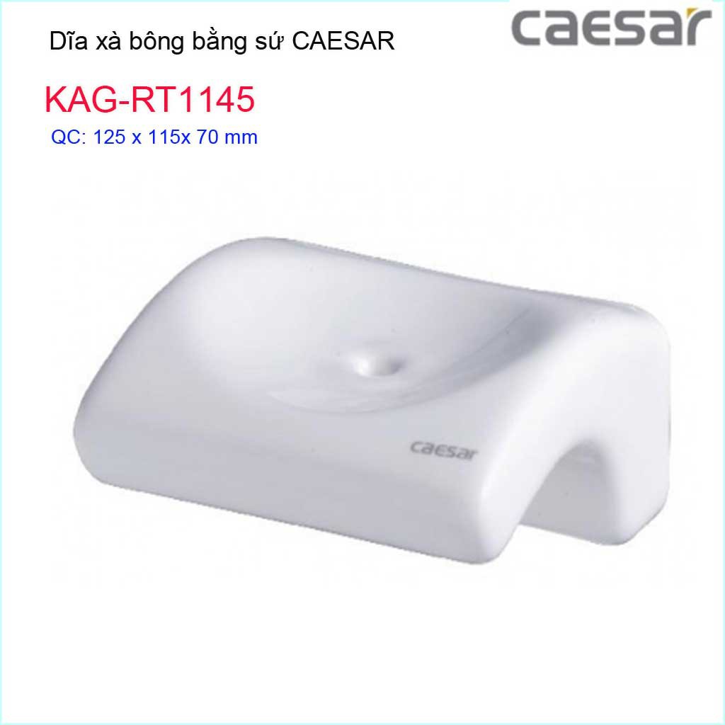 Dĩa xà bông sứ Caesar KAG-RT1145, kệ xà phòng sứ dễ vệ sinh luôn trắng bóng