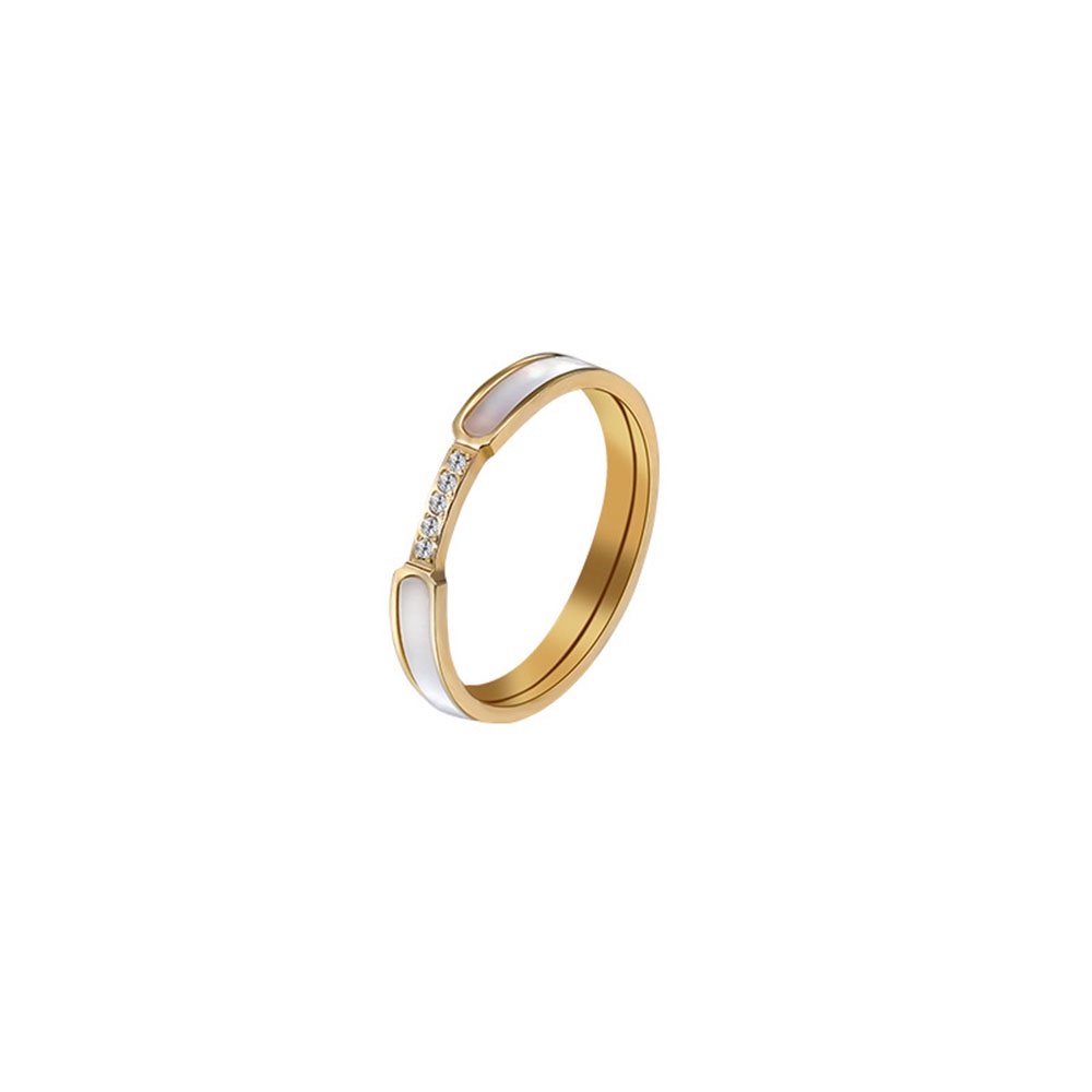 Nhẫn Thép Titan Màu Vàng Hồng Thiết Kế Sang Trọng Cá Tính Dành Cho Nữ