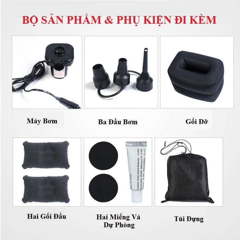 ⚡️Tặng 10 Viên Sủi Rửa Kính⚡️Đệm Hơi Cao Cấp Ô Tô Độc Đáo | Tặng Kèm Bơm Điện 2 Gối Và Lưới Ngăn, Đề Điện Thoại Ipad | BigBuy360 - bigbuy360.vn