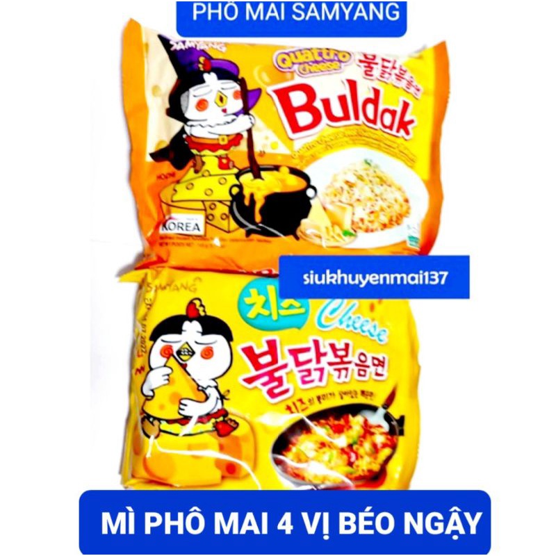 2 vị mì hàn quốc phô mai samyang quattro thêm phô mai