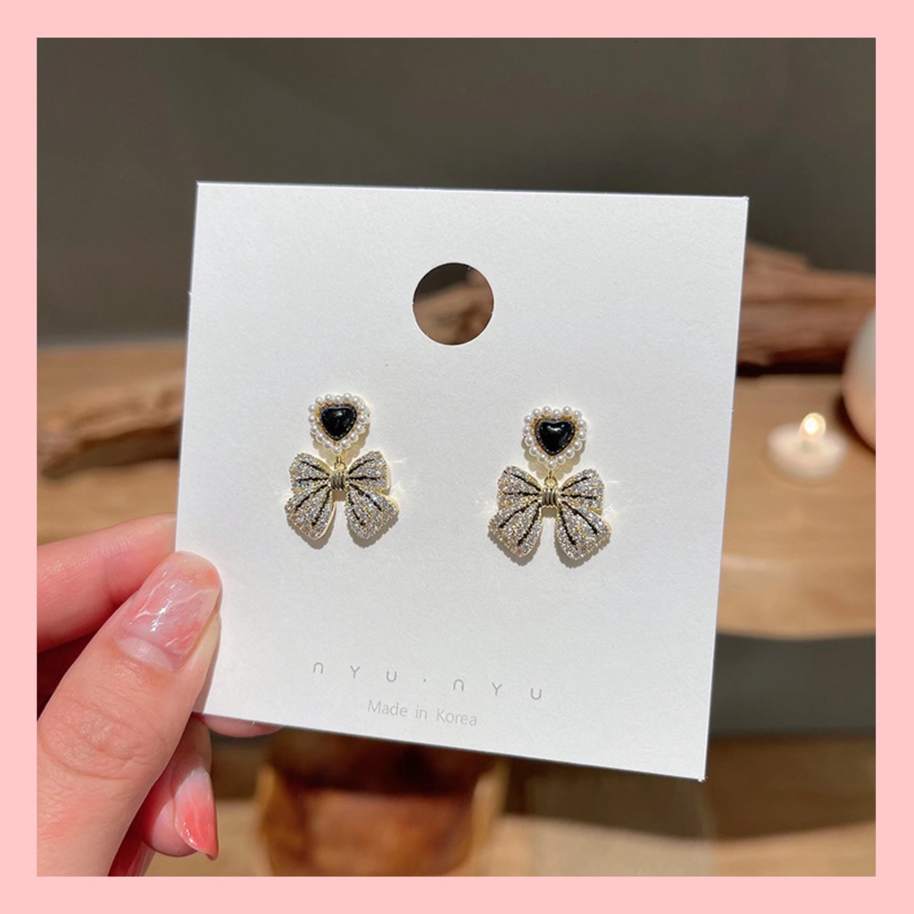 [Mới 2022] Khuyên Tai Cao Cấp Kiểu Dáng Trái Tim Đính Đá Sang Trọng Phong Cách Công Chúa Thanh Lịch Mã Số BT015.