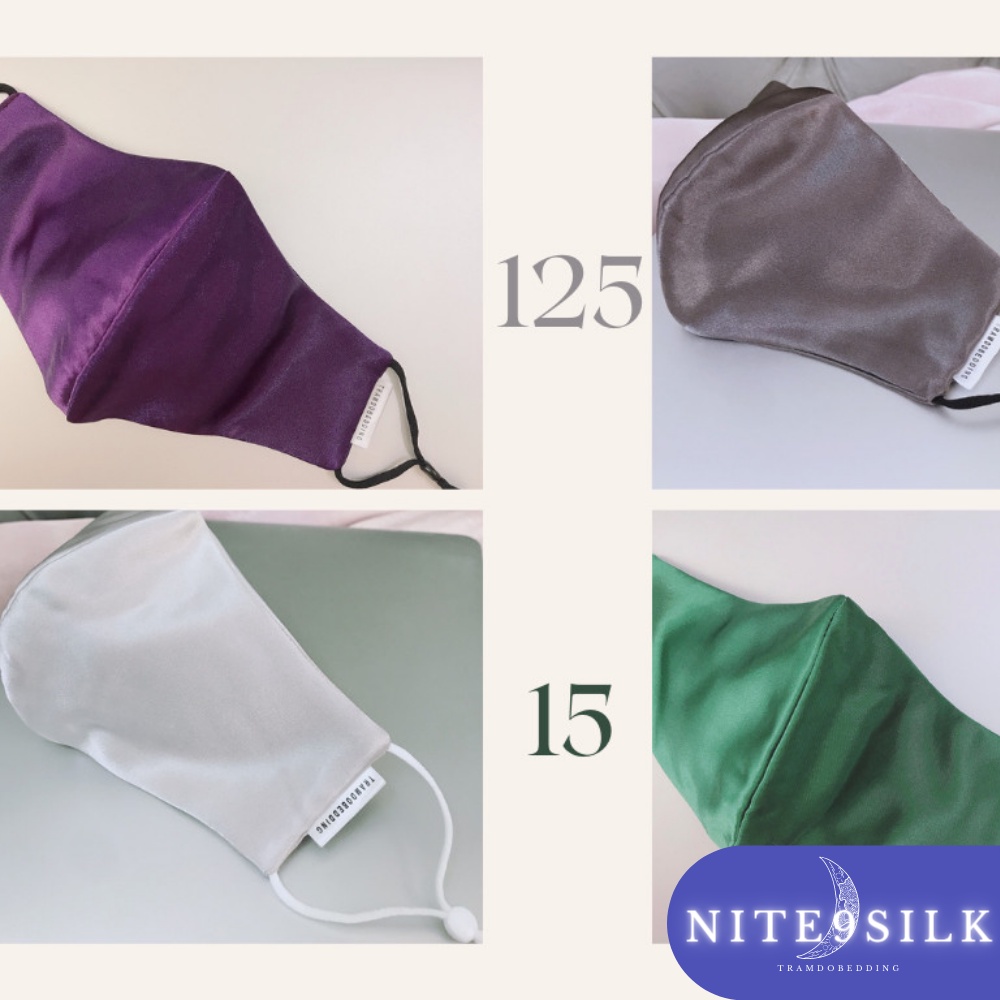 Khẩu trang lụa cao cấp, Khẩu trang vải kháng khuẩn - Mềm mịn, Chống bụi, Chống nắng - Nite9 Silk