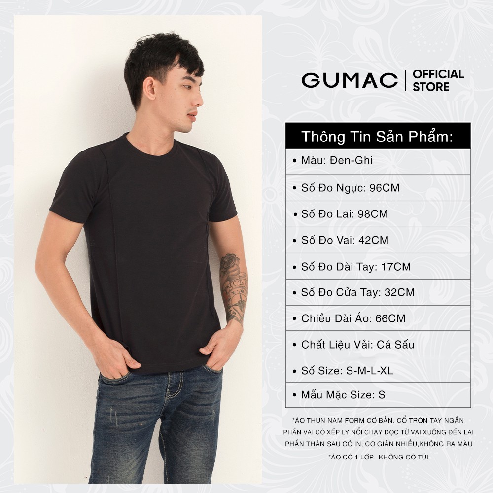 [Mã WABRGD12 giảm 10% đơn 250K] Áo thun nam cá sấu in GUMAC đủ màu đủ size, thiết kế basic ATNB140 | BigBuy360 - bigbuy360.vn