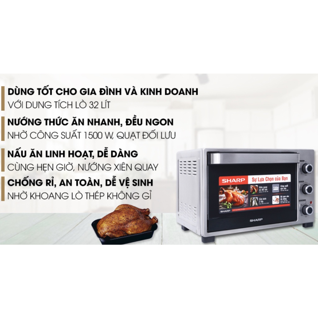 Lò nướng Sharp EO-A323RCSV-ST 32 lít