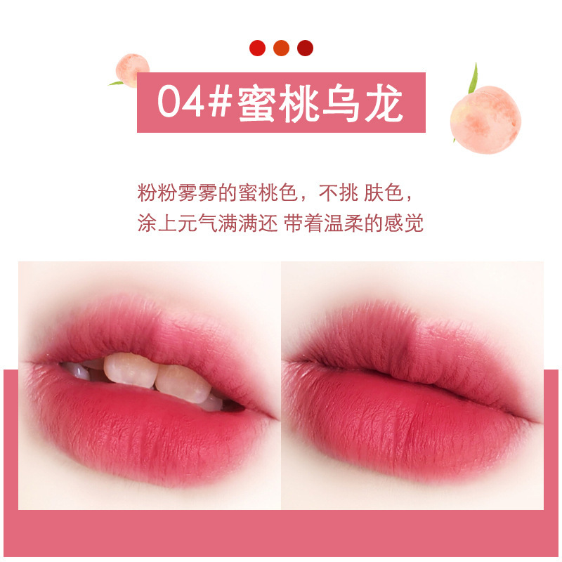 (Hàng Mới Về) Son Bóng Màu Nhung Đào Dễ Lên Màu Lâu Trôi Không Dính Cốc | BigBuy360 - bigbuy360.vn