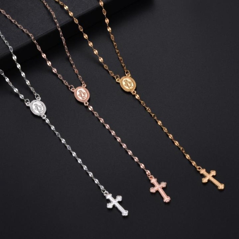 Vòng cổ Mặt Đồng Xu Thánh Giá Thiết Kế Mới Thời Trang Dành Cho Nữ