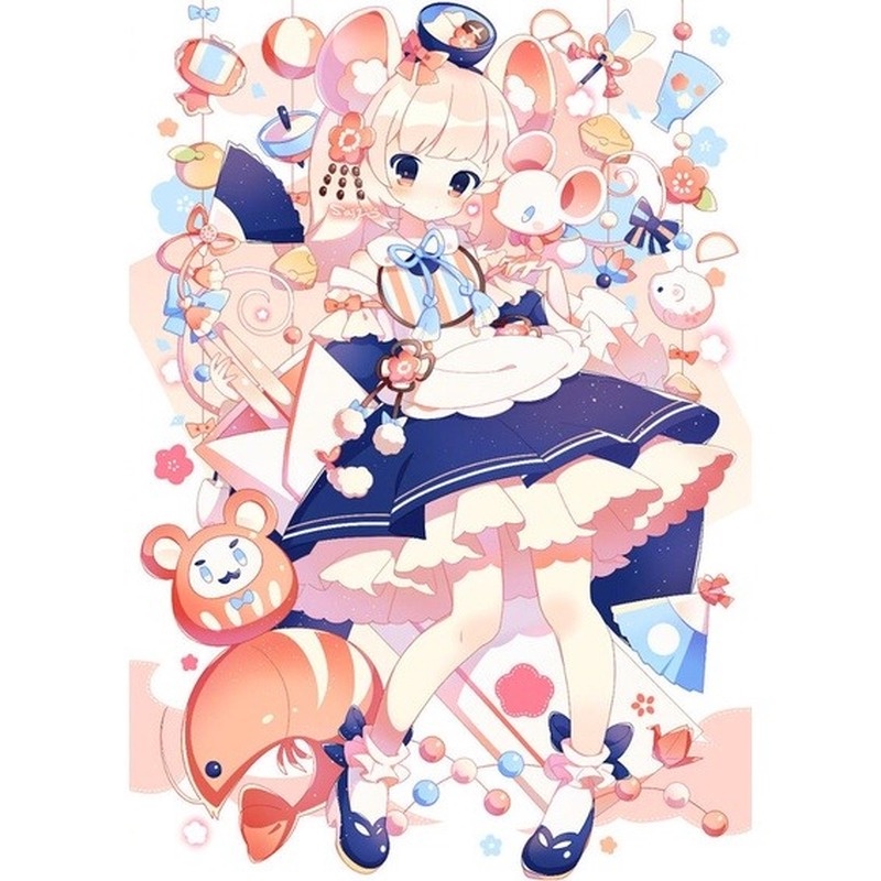 Bộ tranh đính đá 5D họa tiết hoạt hình IDY độc đáo kích thước 30x40cm trang trí nhà cửa