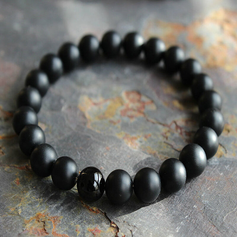 Vòng tay chuỗi hạt đá Onyx 8mm cho nam nữ