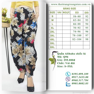 Q96 - Quần Alibaba Chiếc Lá - Size: S~5XL