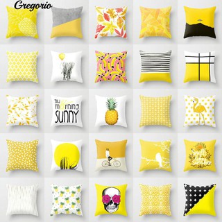 Pineapple Leaf Yellow Pillow Case Sofa Car Waist Throw Cushion Covers Decor