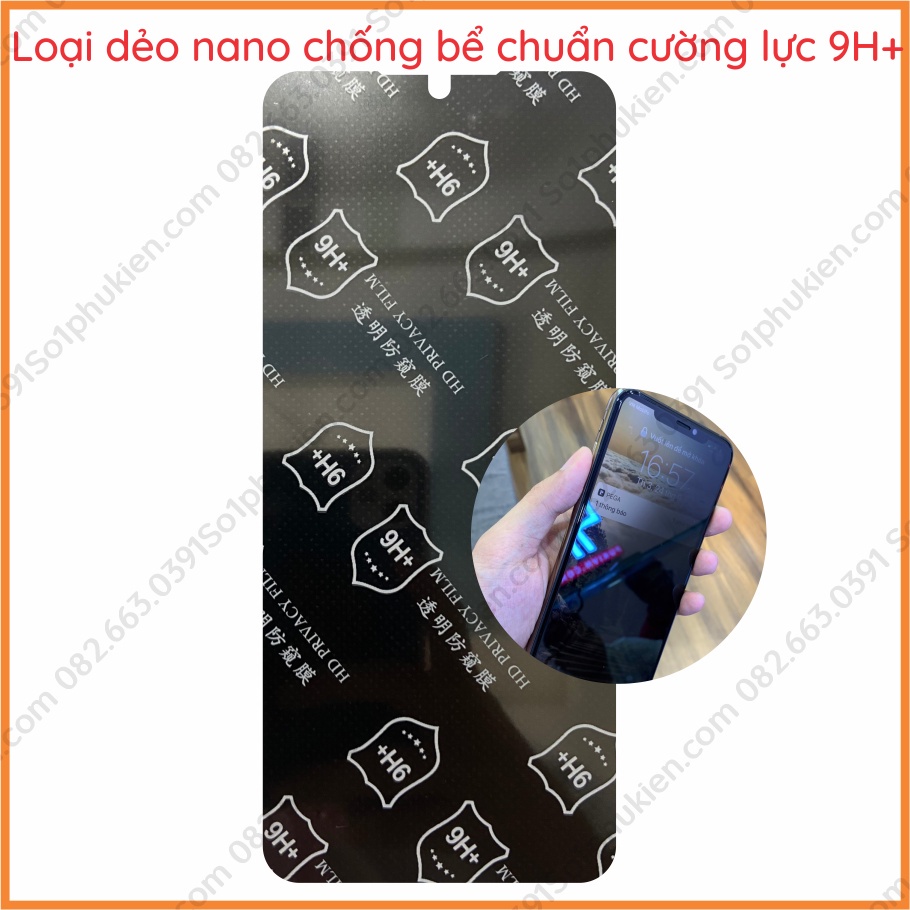Dán cường lực chống nhìn trộm Xiaomi Poco C40 nano (cường lực dẻo 9H) &amp; PPF (6H, tự phục hồi vết trầy)