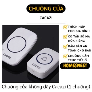 Chuông cửa - chuông cửa không dây cacazi, 38 kiểu chuông, 4 mức âm lượng, chống nước 9472