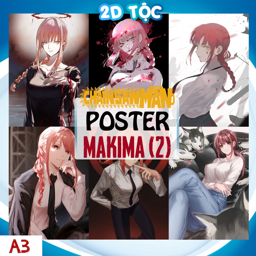 Poster A3 Makima (2) Anime Manga Chainsaw Man - 2d tộc shop