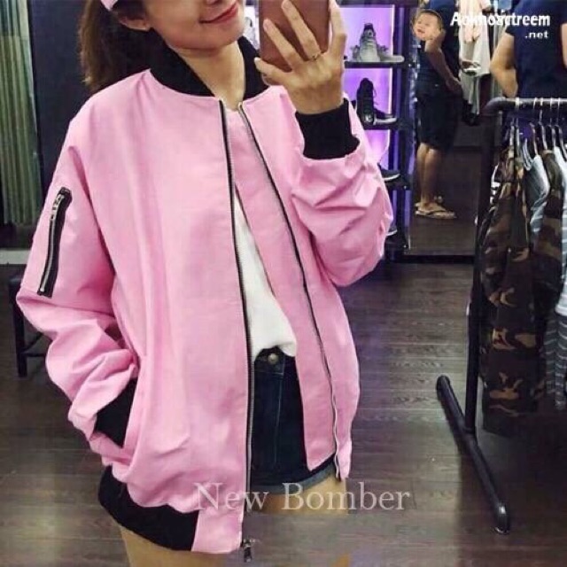 Áo khoác bomber kaki 2 lớp