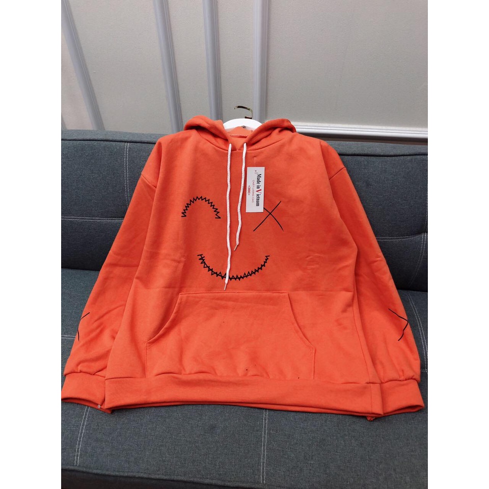 Áo hoodie mặt cười mắt x
