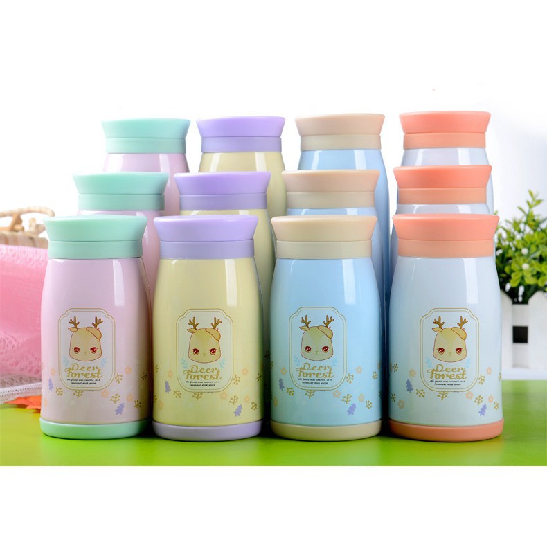 Bình giữ nhiệt hình cô gái Deer forest 500ml (nhiều màu)